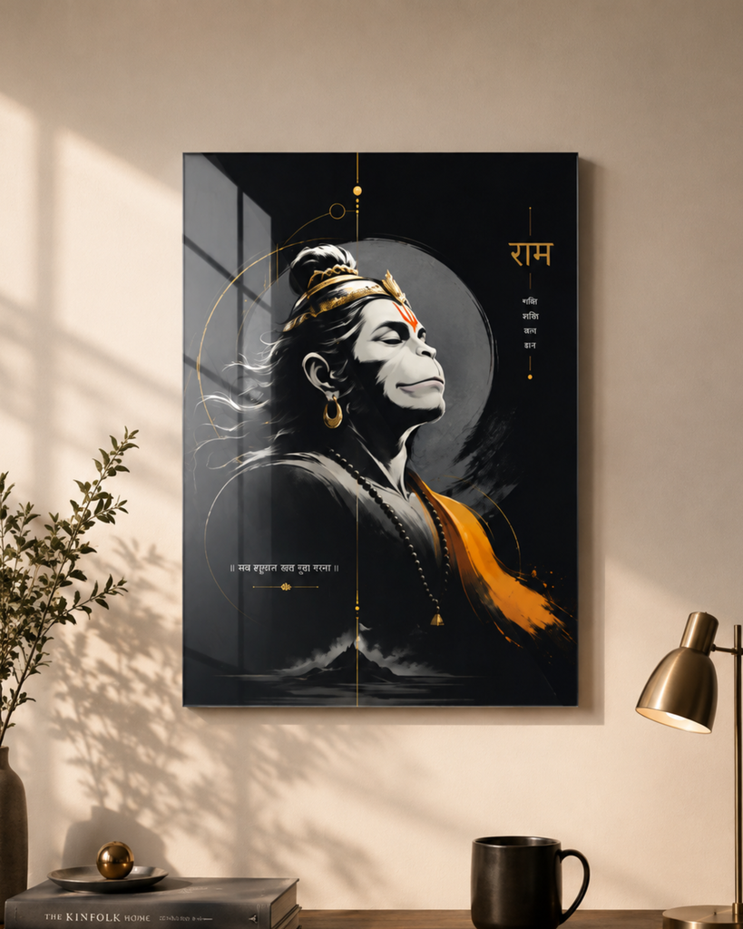 Hanuman Divine Aura Acrylic Wall Art A3 (29.7 × 42 cm) - 013