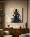 Lord Rama Golden Aura Canvas Wall Art | 16x20 Inch Premium Canvas - 303