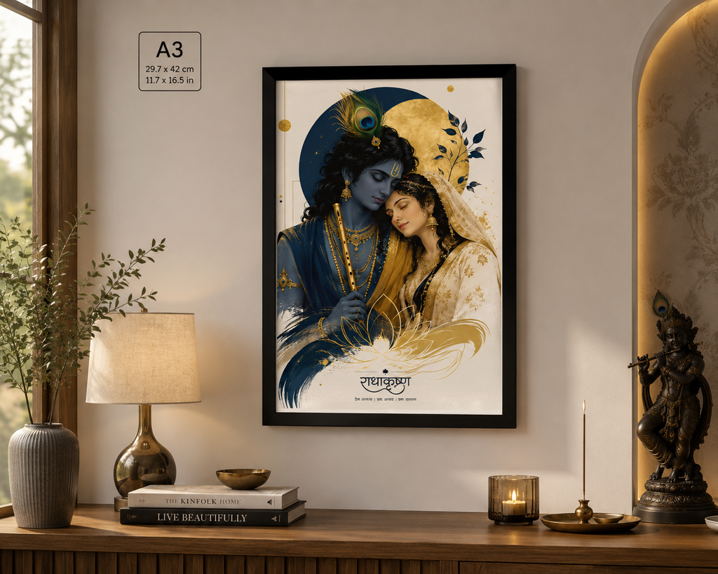 Radha Krishna A3 Framed Poster -360