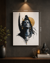 Modern Lord Shiva Canvas Wall Art (16x20 Inch) - 004