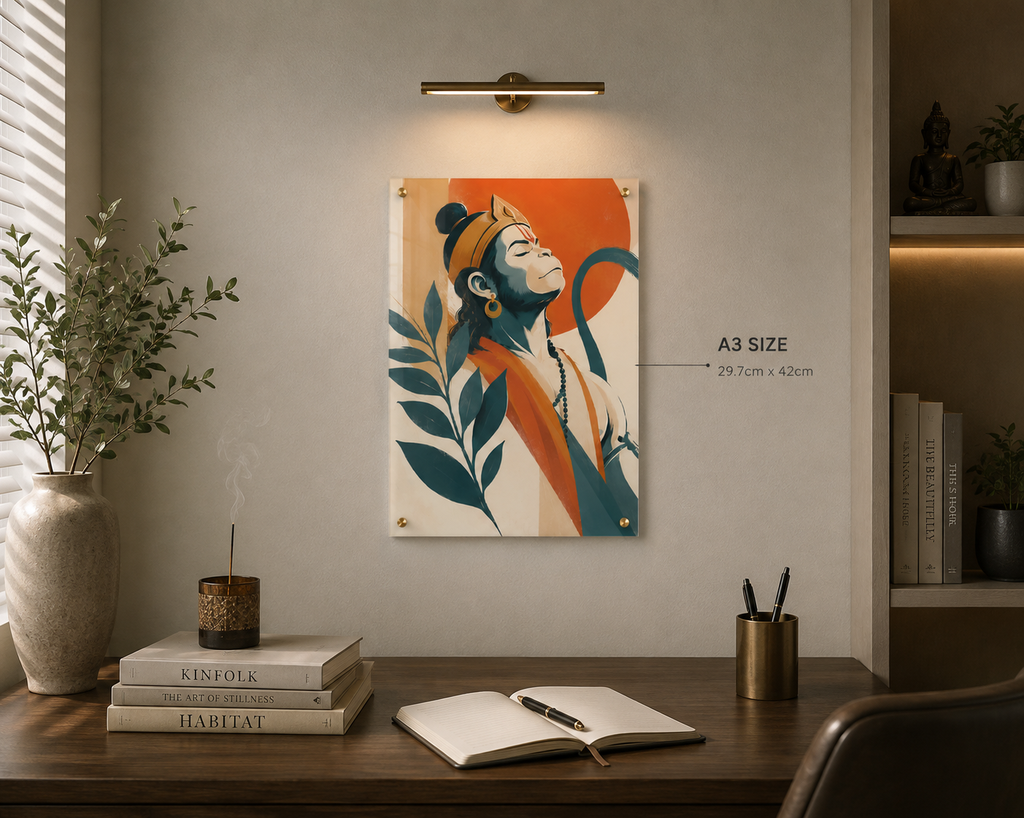 Premium Lord Hanuman Acrylic Wall Art (A3) - 018