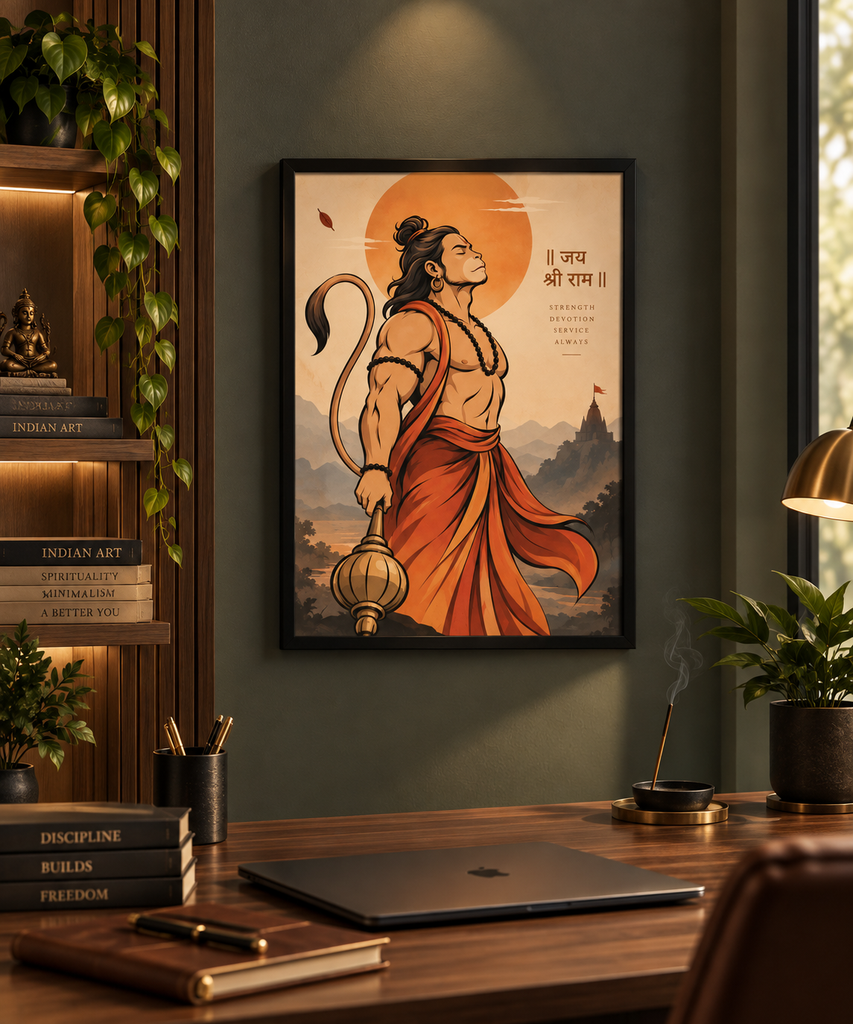 Shri Ram A3 Framed Wall Art | Premium Minimal Decor - X02