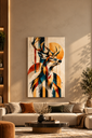 Golden Wild | Abstract Stag Canvas Wall Art - X05