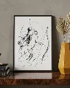 Divine Precision – Minimalist Lord Rama A4-sized Line Art Framed Poster - 999