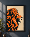 Ember King | Modern Lion Framed Poster - X07